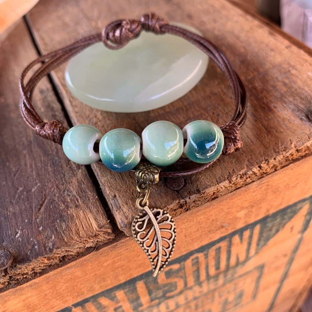 ✨RUSTIC BOHO CERAMIC BEAD BRACELET/ANKLET✨